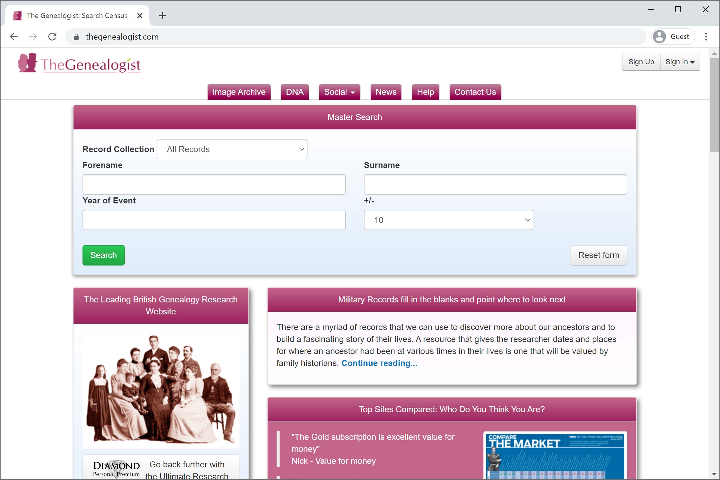 The Genealogist Homepage